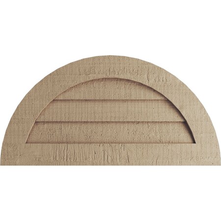Ekena Millwork Timberthane Rough Cedar Half Round Faux Wood Non-Functional Gable Vent, Primed Tan, 30"W x 15"H GVURHR30X15DRCPR